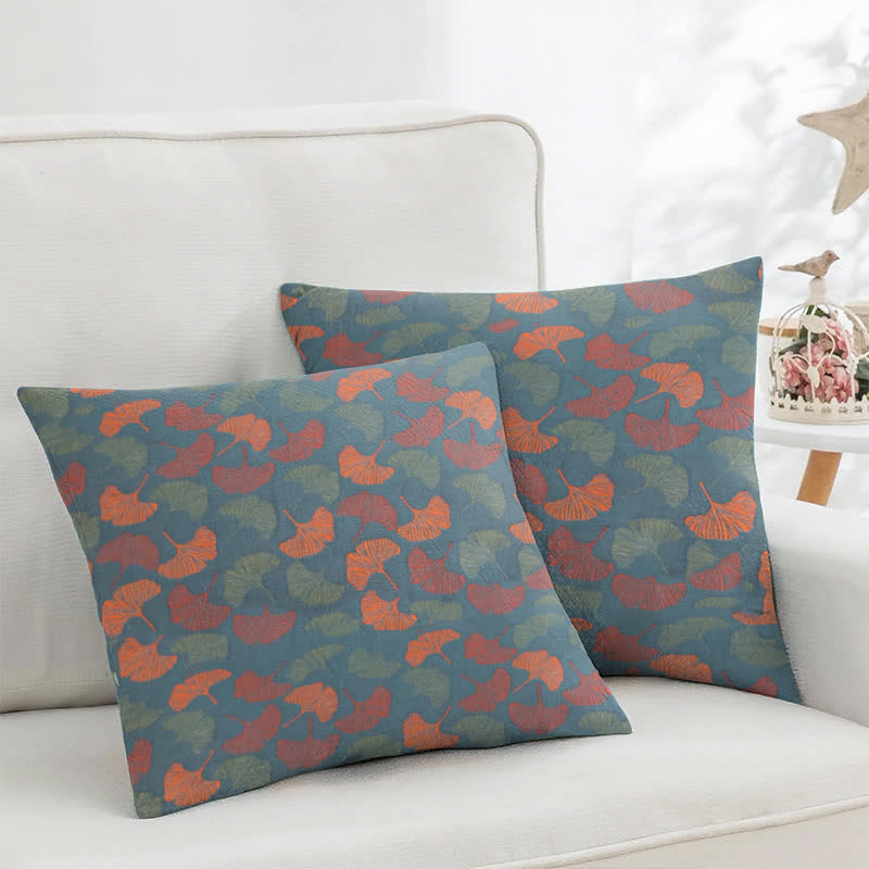 Ginkgo Cotton Gauze Jacquard Square Pillowcases(2PCS)