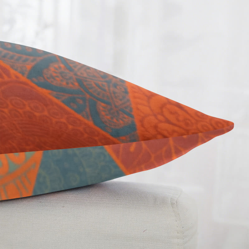 Triangle Pattern Cotton Jacquard Square Pillowcases(2PCS)