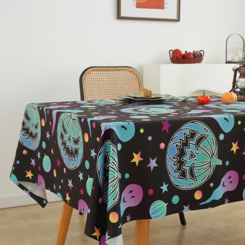 Halloween Spooky Pumpkin Ghost Tablecloth