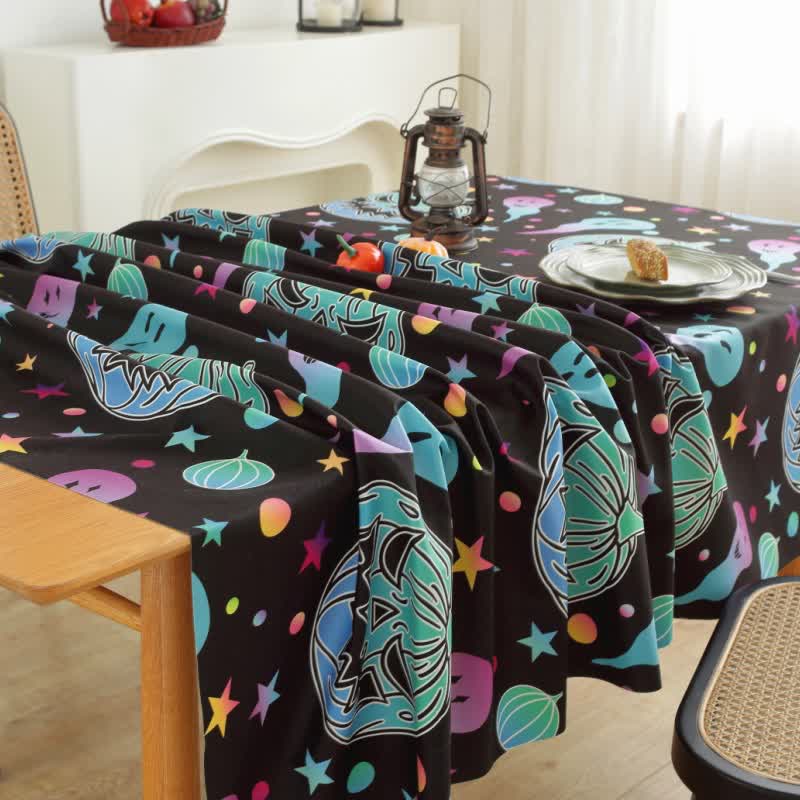 Halloween Spooky Pumpkin Ghost Tablecloth