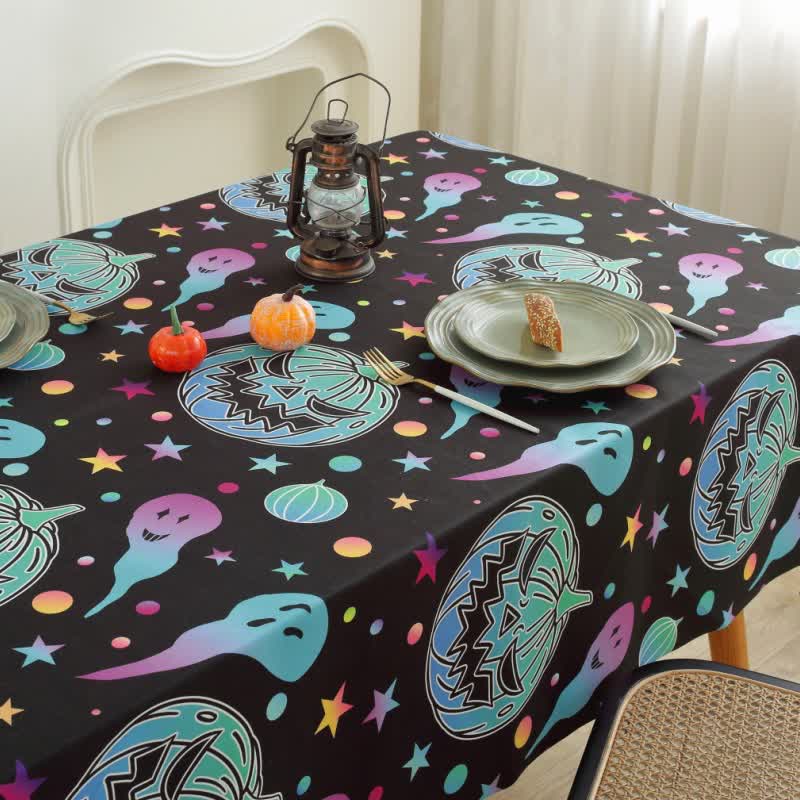 Halloween Spooky Pumpkin Ghost Tablecloth