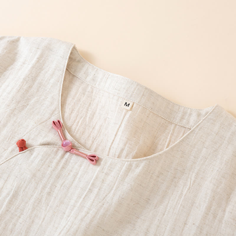 Oriental Style Buttoned Loungewear Set