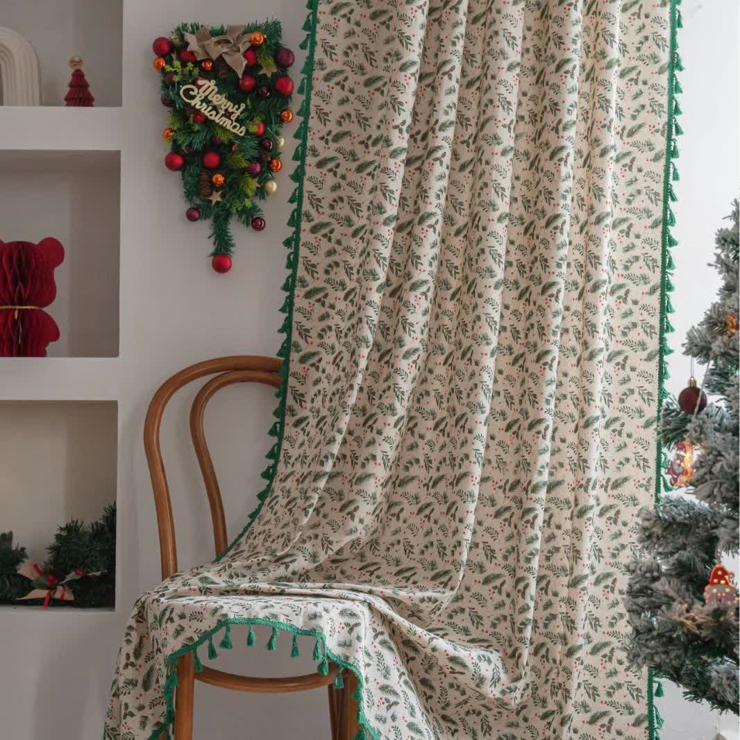 Pine Needle Berry Light Filtering Curtain
