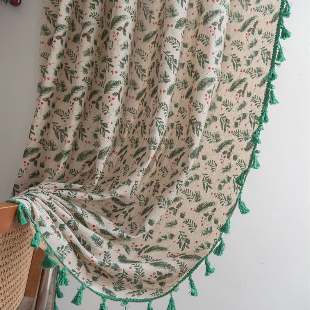 Pine Needle Berry Light Filtering Curtain