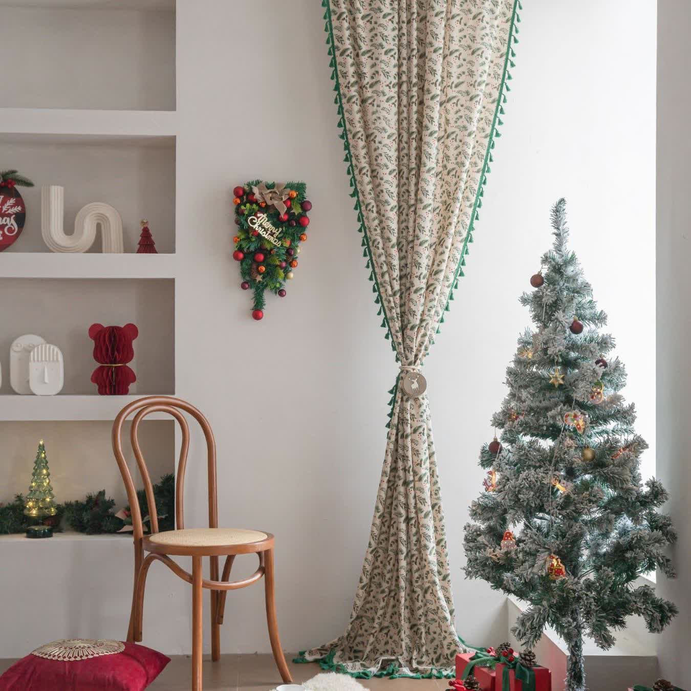 Pine Needle Berry Light Filtering Curtain