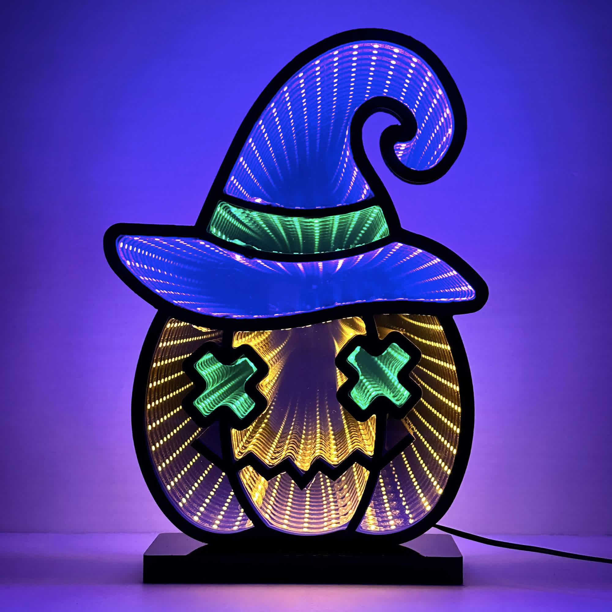 Halloween Infinity Lights Pumpkin with Hat