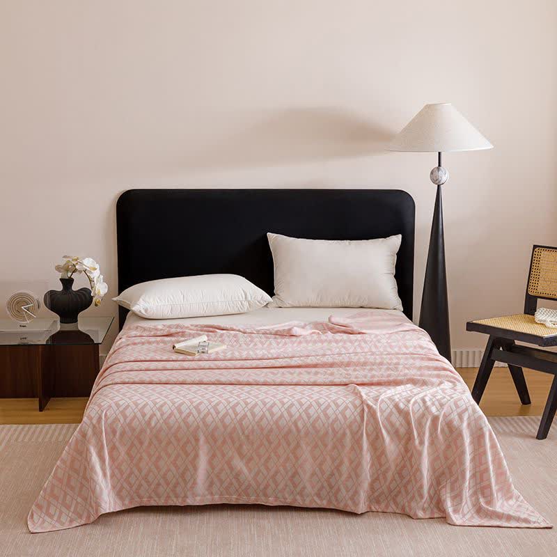 Geometric Plaid Cooling Sheet Bedspread