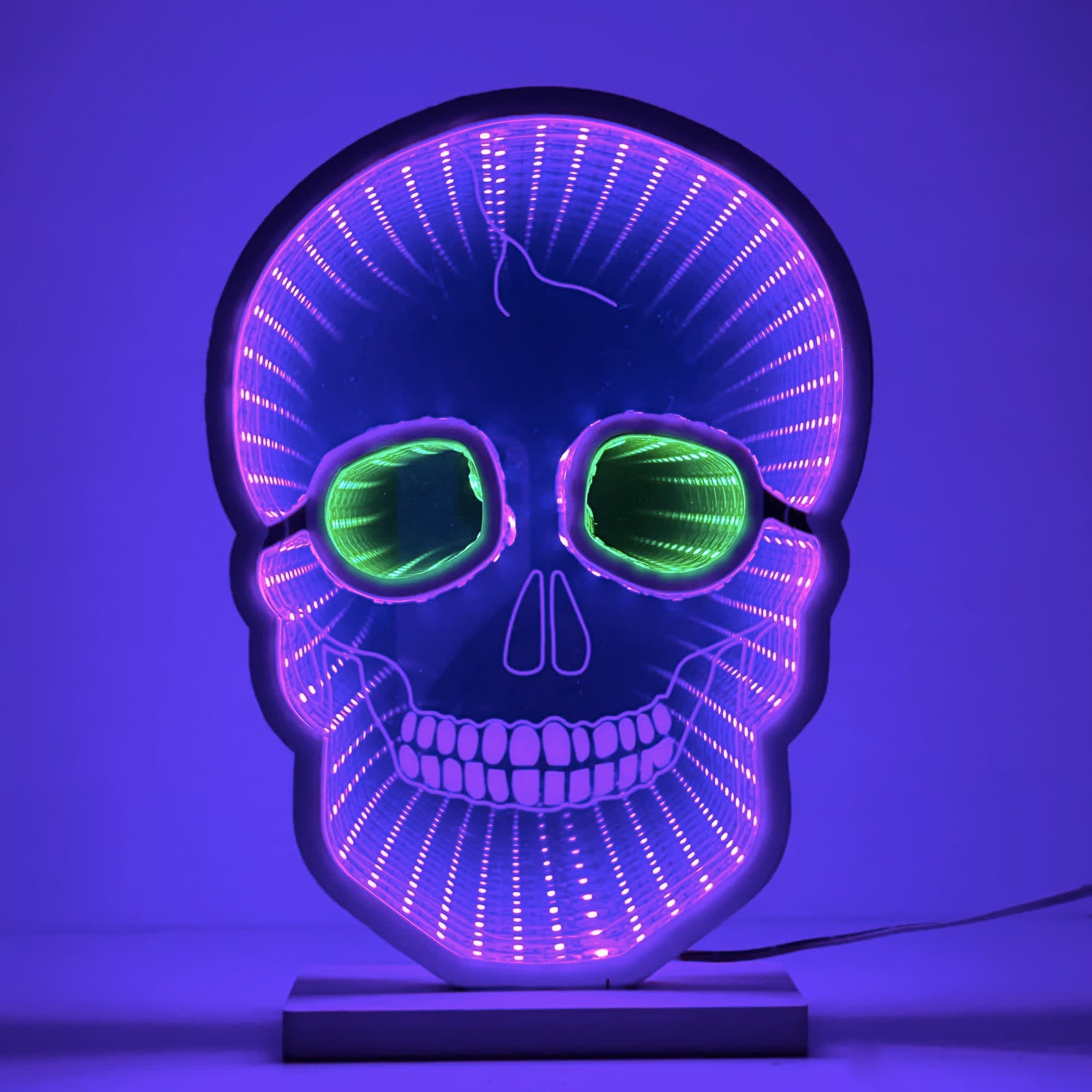 Halloween Skull Infinity Lights with Stand