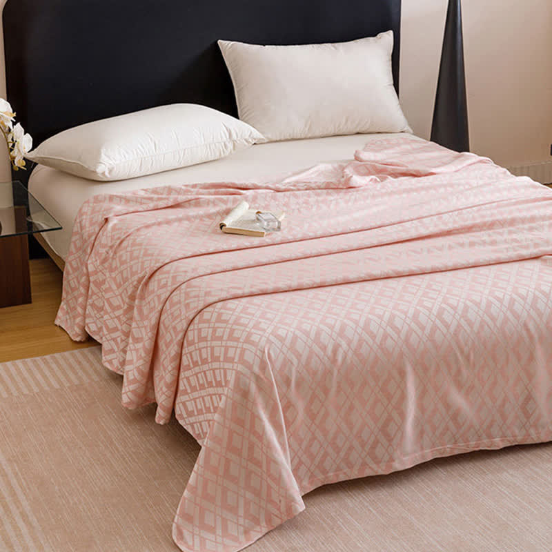 Geometric Plaid Cooling Sheet Bedspread