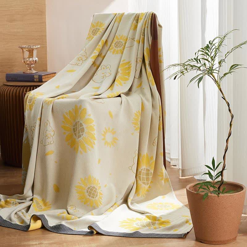 Sunflower Rabbit Cooling Sheet Bedspread