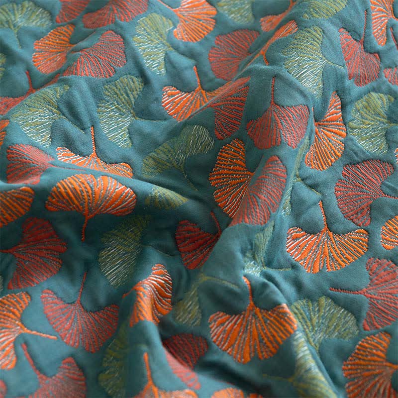Ginkgo Cotton Gauze Jacquard Fitted Sheet