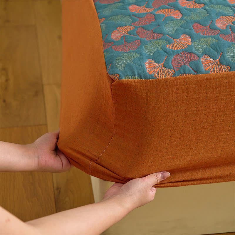 Ginkgo Cotton Gauze Jacquard Fitted Sheet