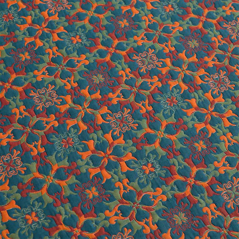 Retro Geometric Pattern Cotton Fitted Sheet