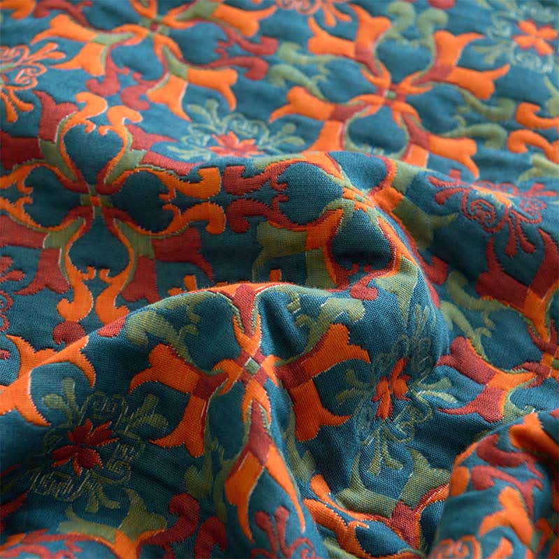 Retro Geometric Pattern Cotton Fitted Sheet