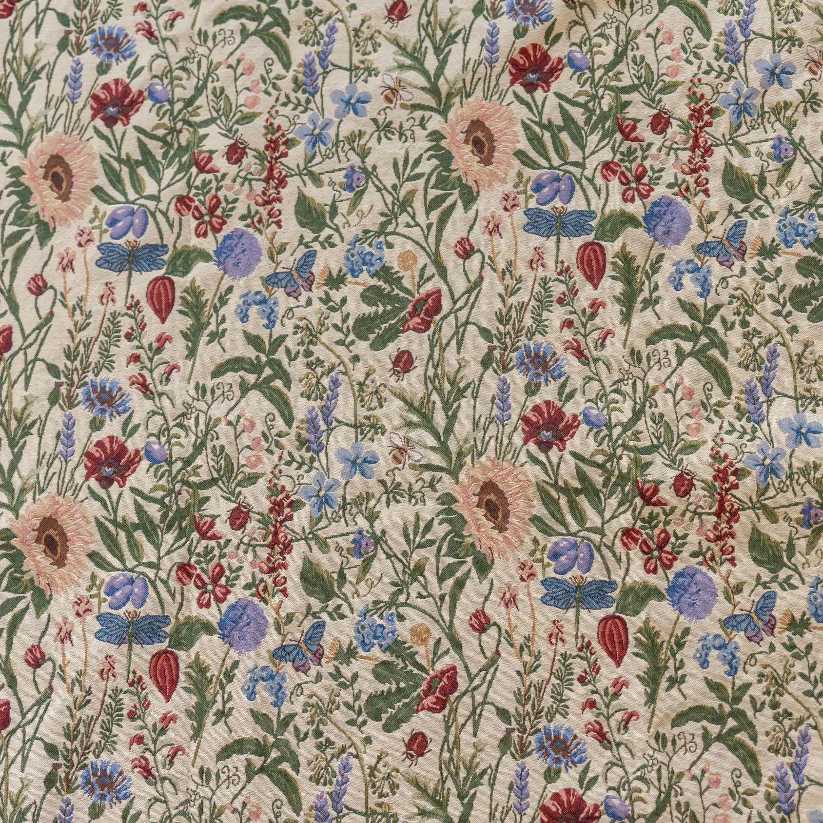 Painterly Dahlia Floral Tassel Curtain