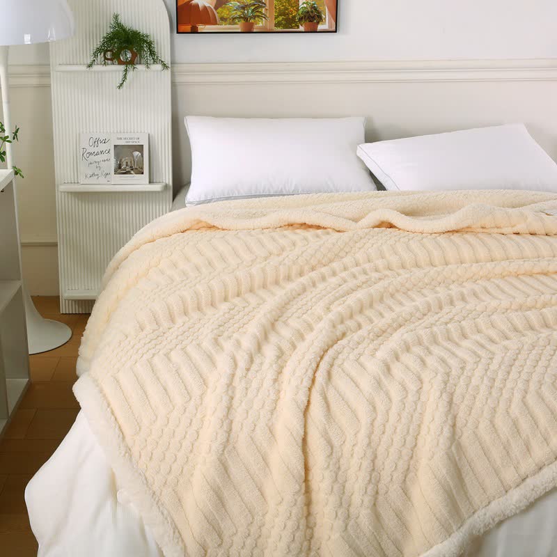 Solid Color Textured Fleece Throw Blanket