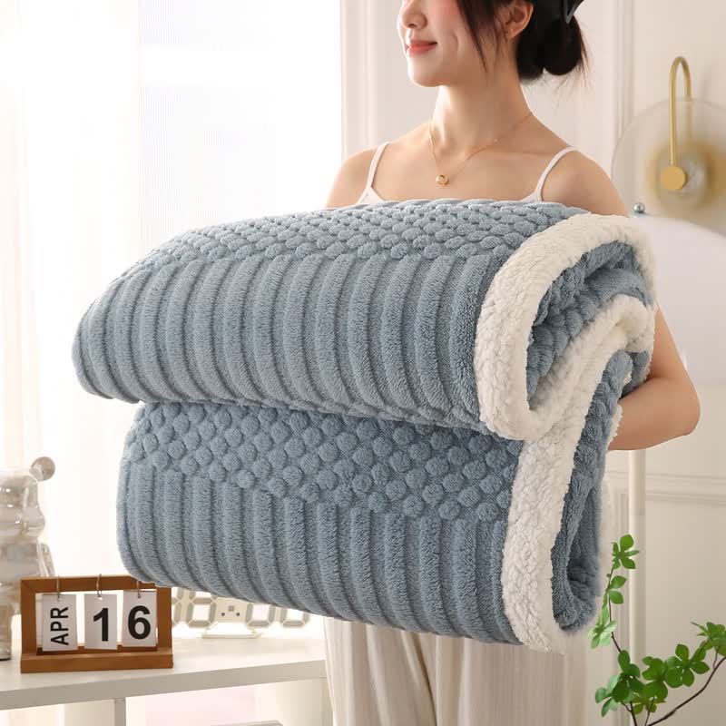 Solid Color Textured Fleece Throw Blanket