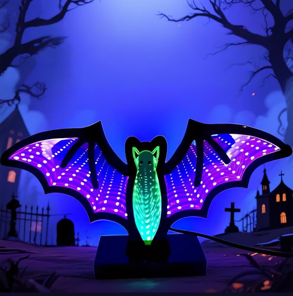 Halloween 3D Bat Infinity Lights