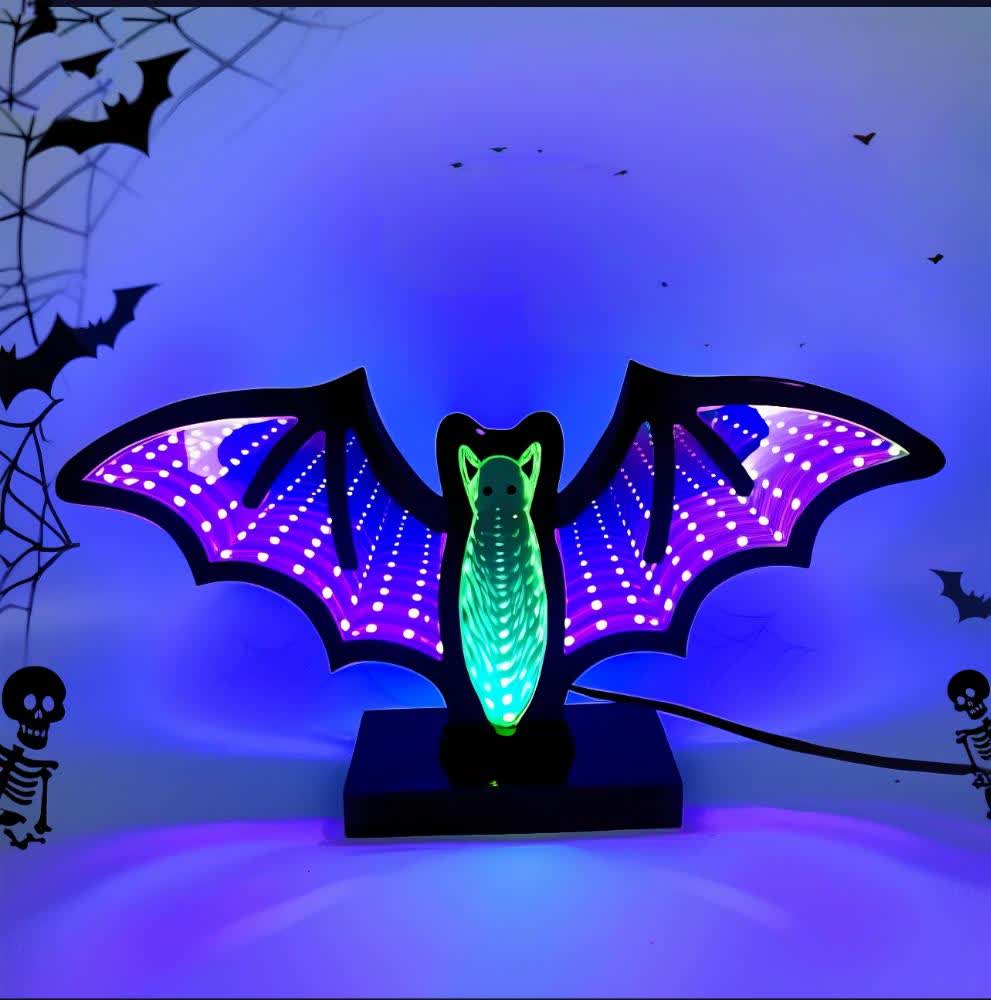 Halloween 3D Bat Infinity Lights