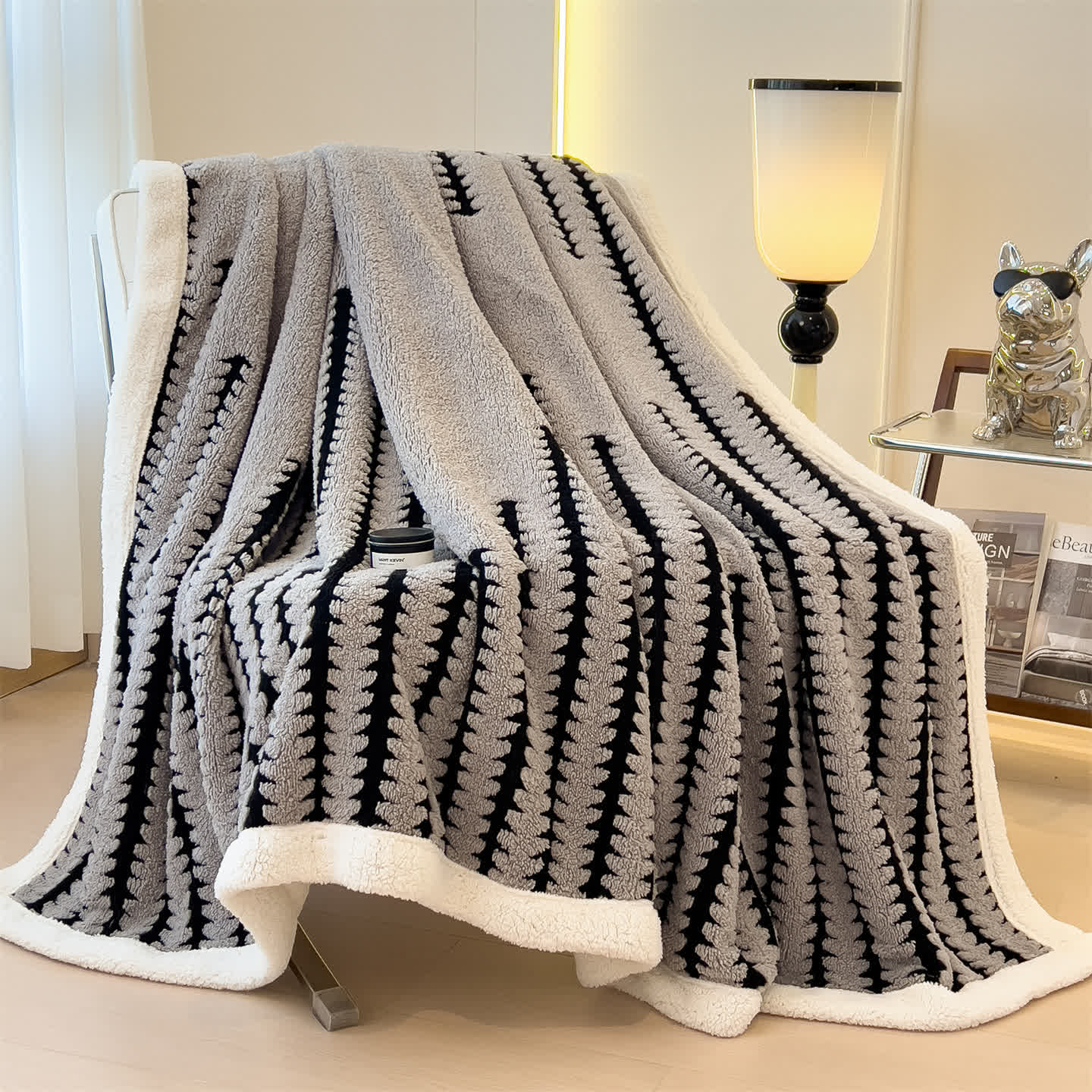 Geometric Print Jacquard Throw Blanket