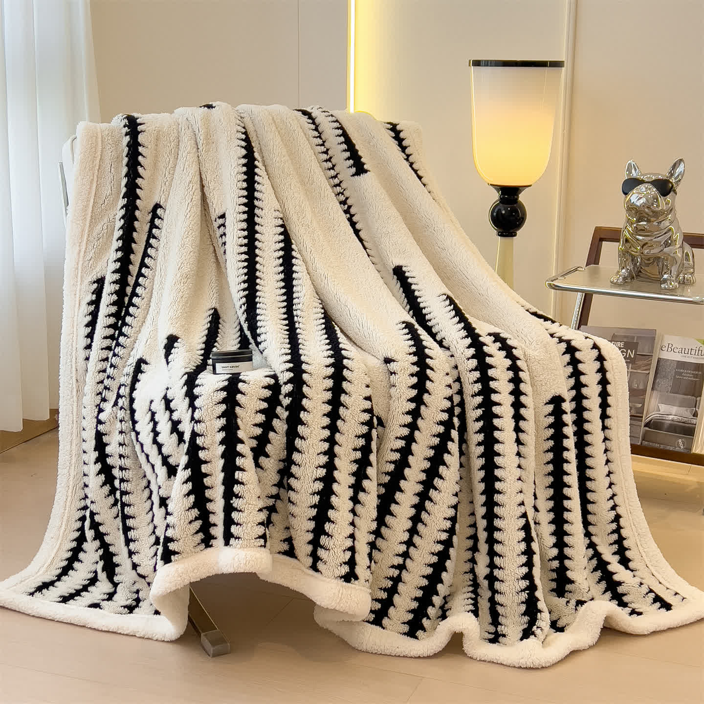 Geometric Print Jacquard Throw Blanket