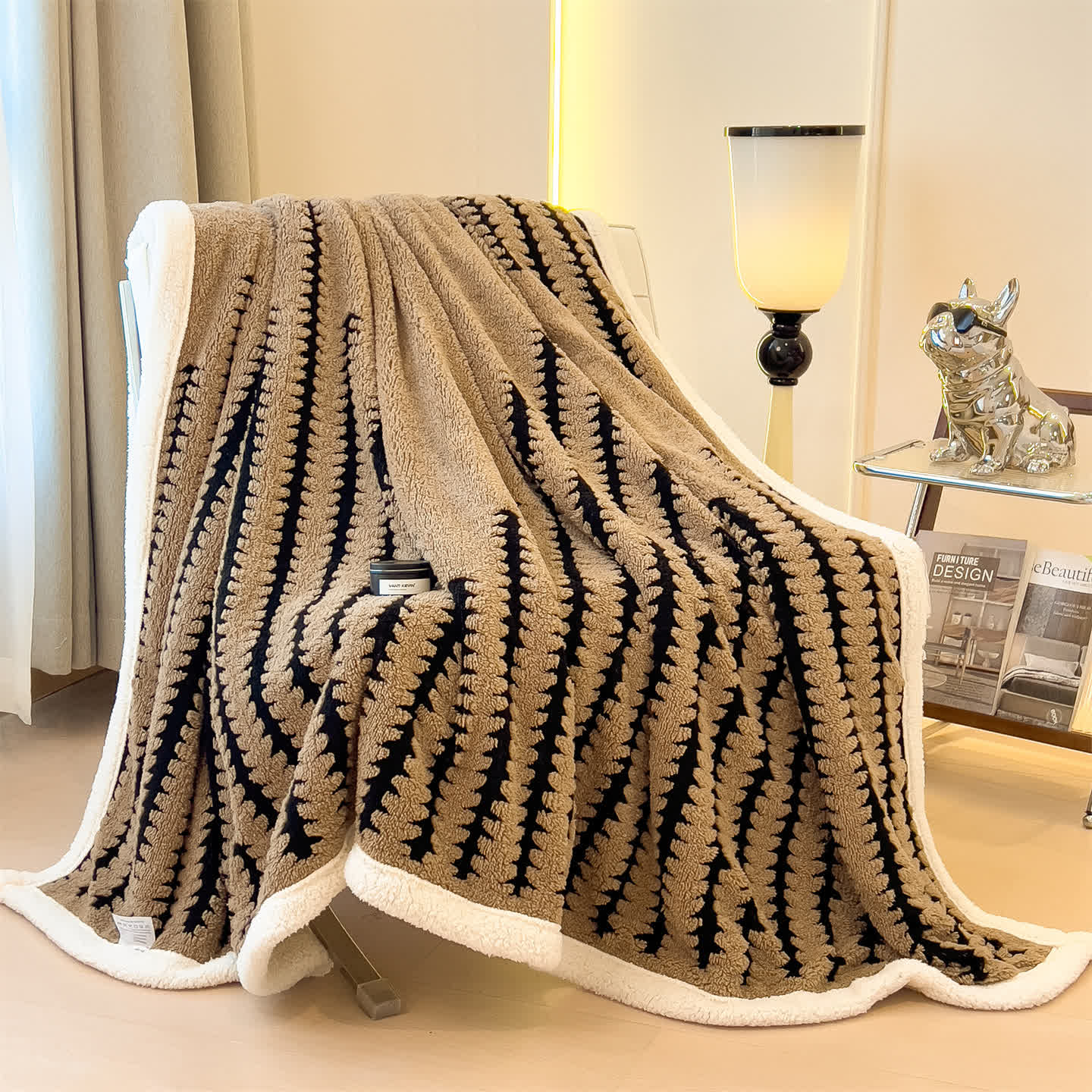 Geometric Print Jacquard Throw Blanket