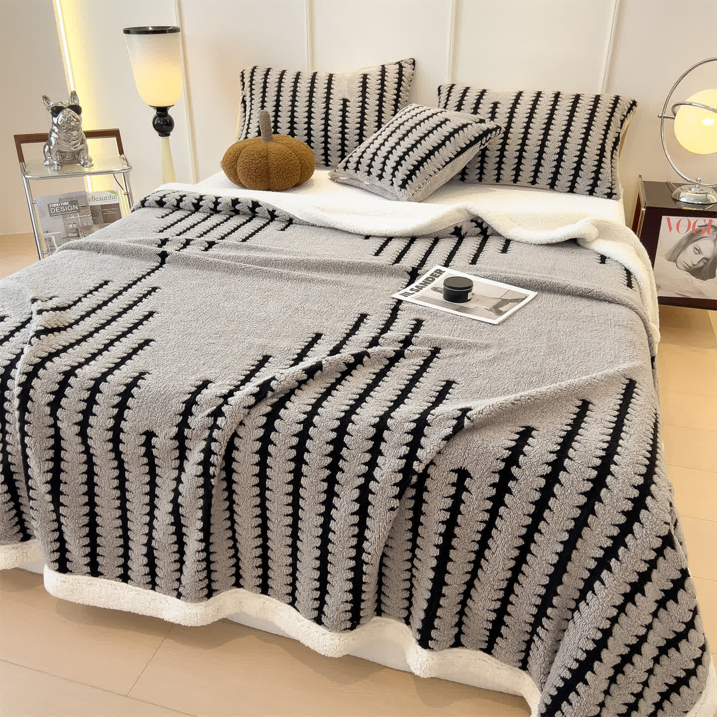 Geometric Print Jacquard Throw Blanket