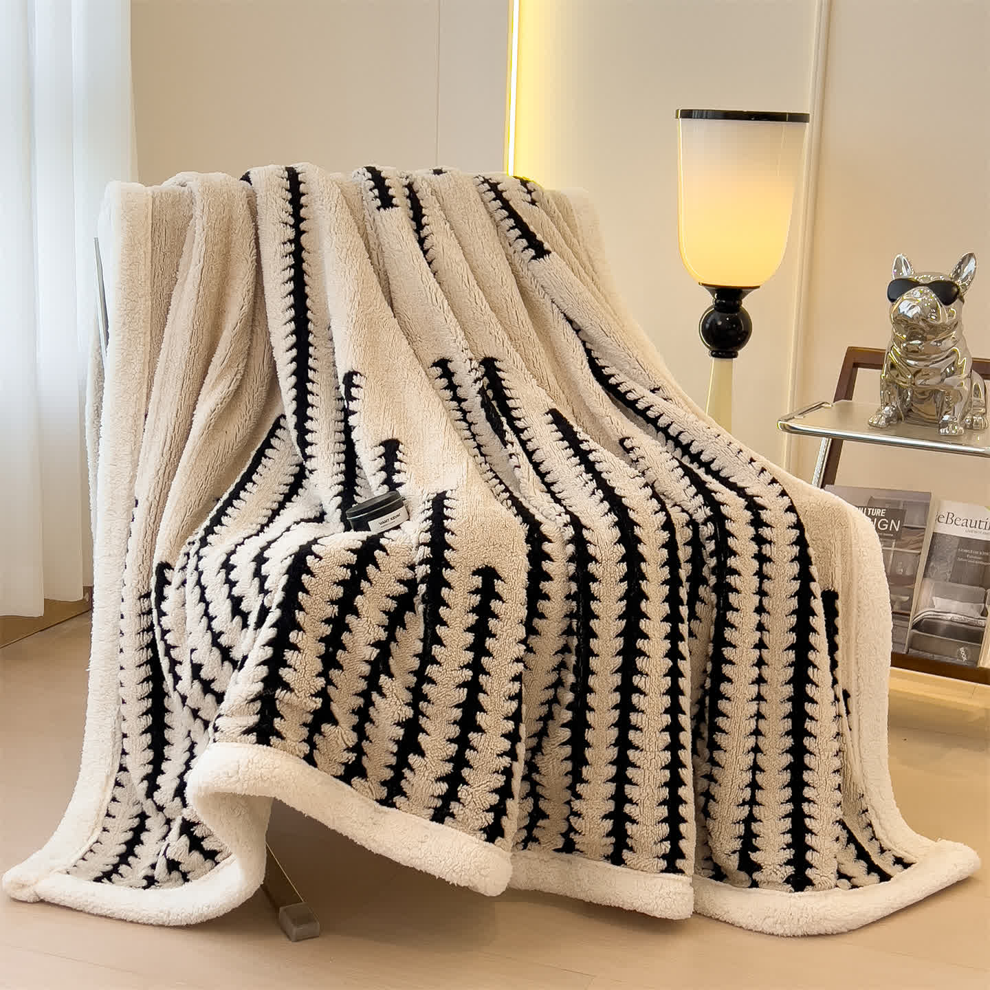 Geometric Print Jacquard Throw Blanket