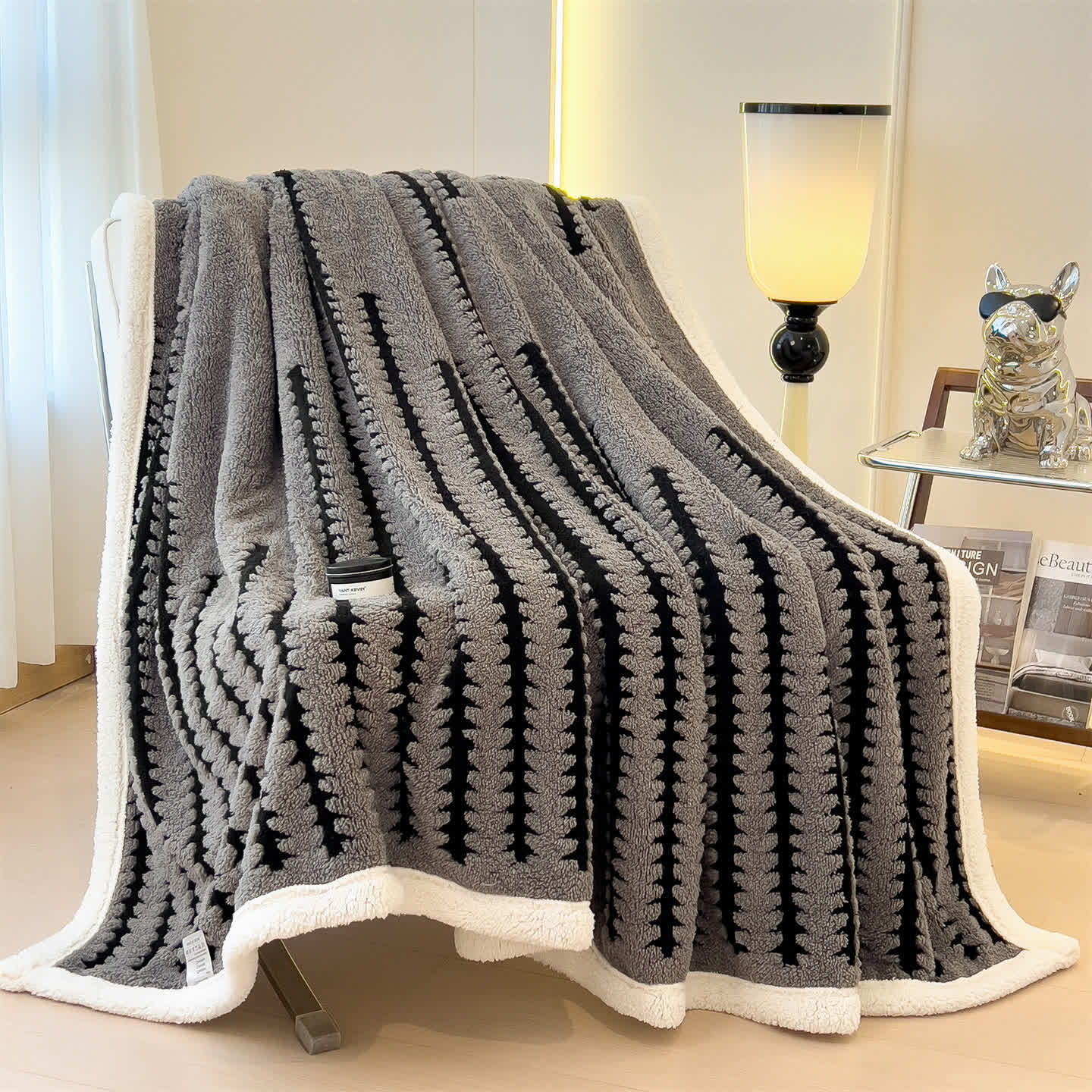 Geometric Print Jacquard Throw Blanket
