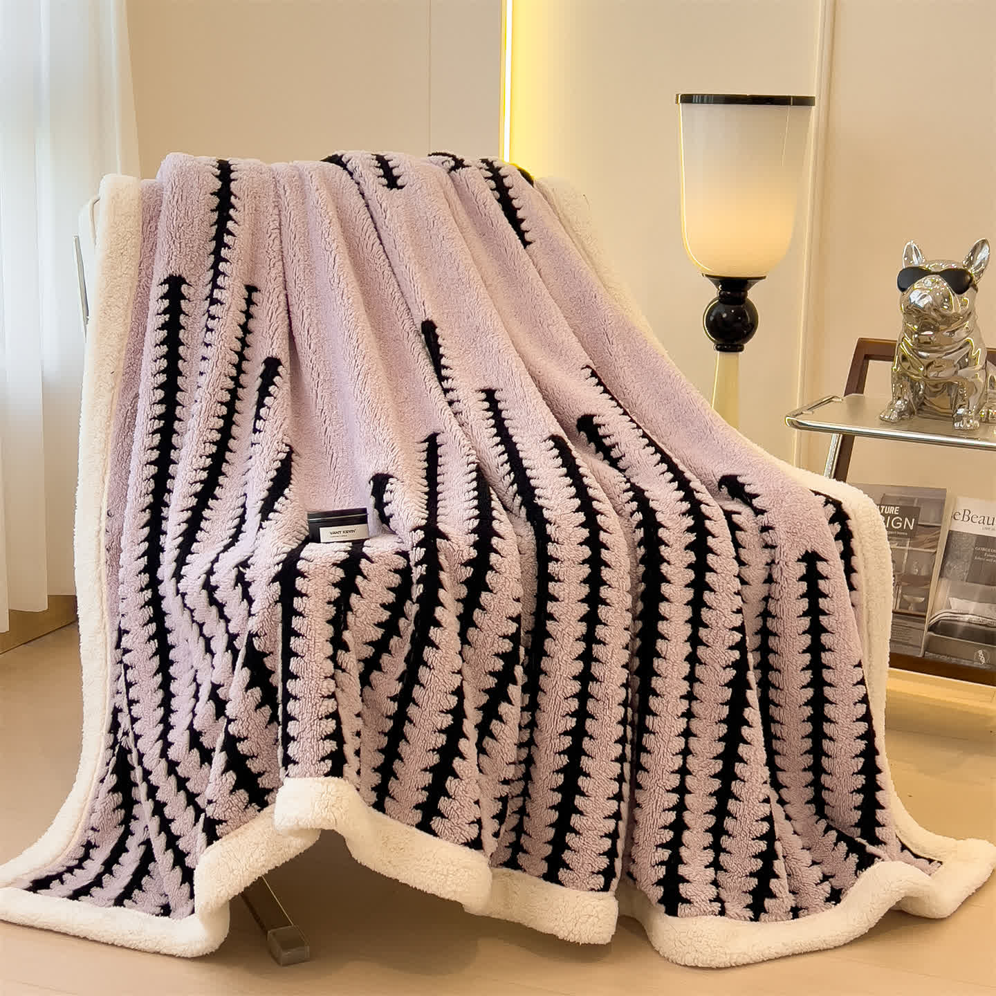 Geometric Print Jacquard Throw Blanket
