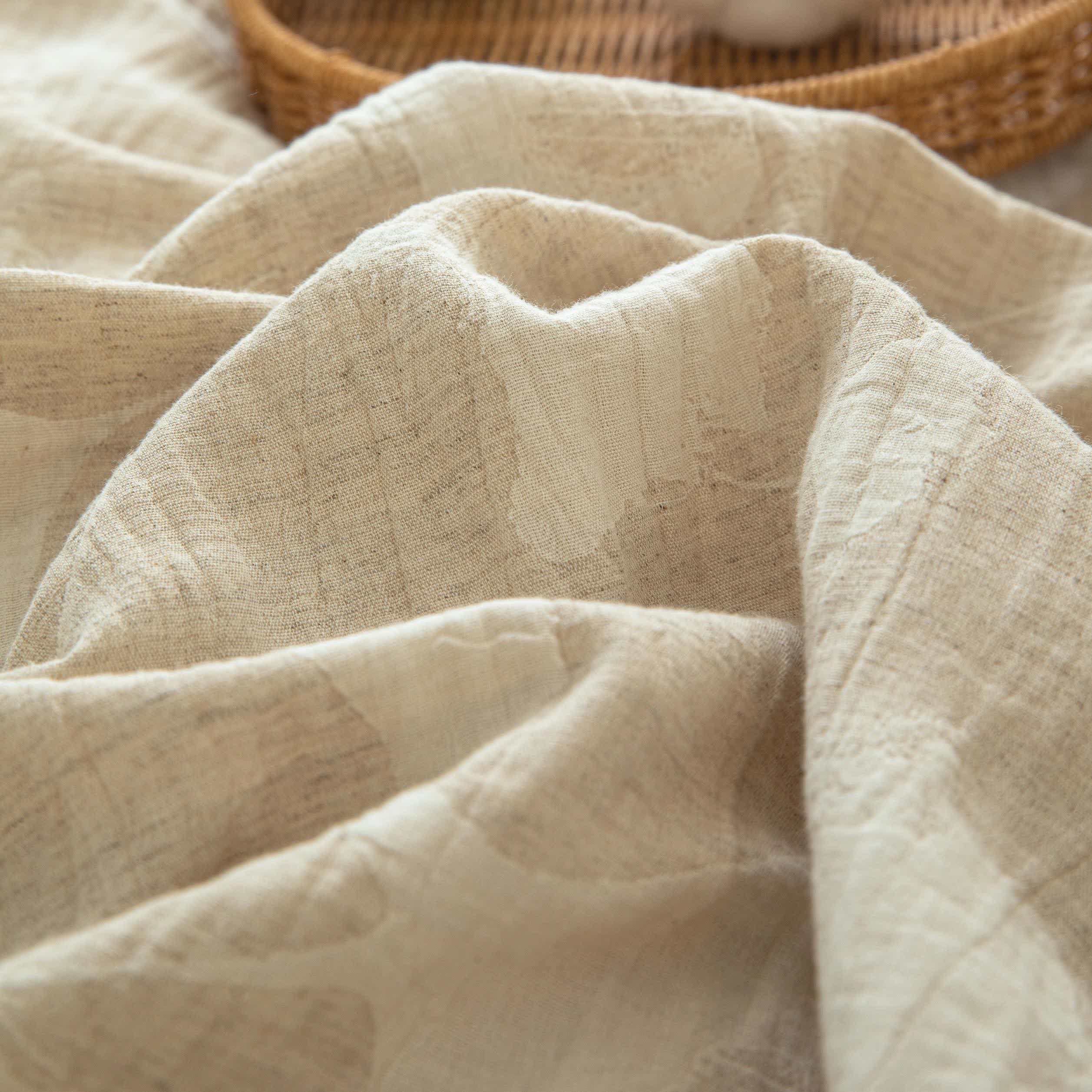 Ginkgo Jacquard Cotton Linen Bedding Set