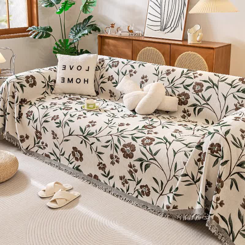 Gesang Flower Tassel Sofa Throw Blanket