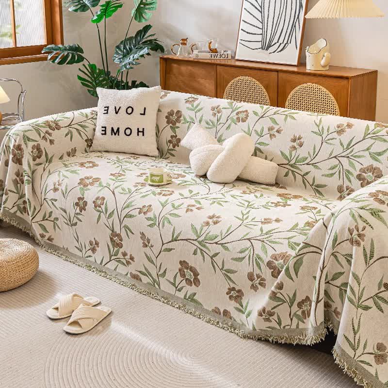 Gesang Flower Tassel Sofa Throw Blanket