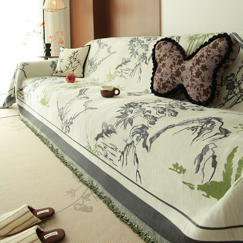 Mountain Botanical Chenille Sofa Throw