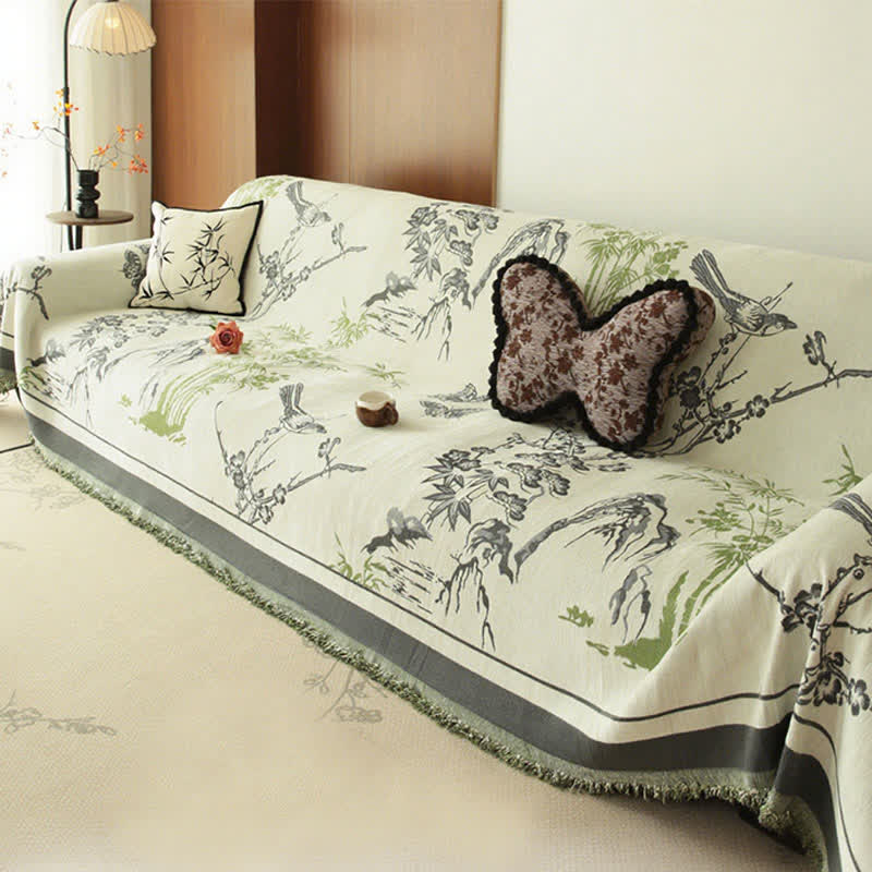 Mountain Botanical Chenille Sofa Throw