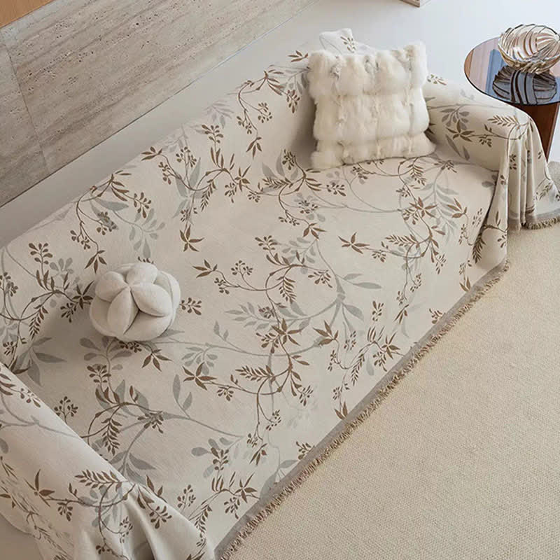 Subtle Branch Chenille Sofa Throw Blanket