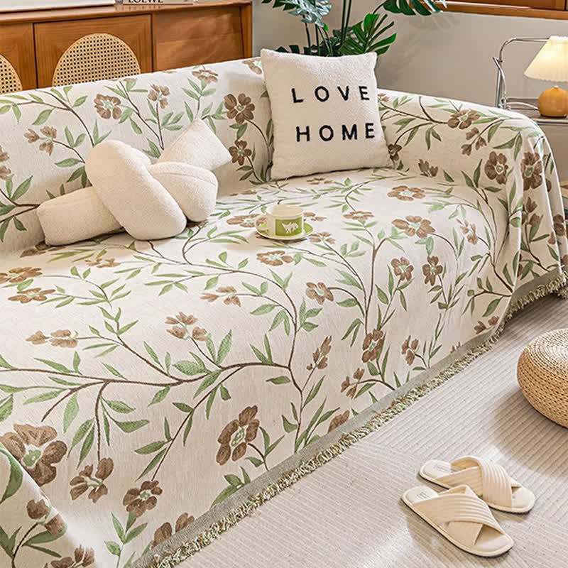 Gesang Flower Tassel Sofa Throw Blanket