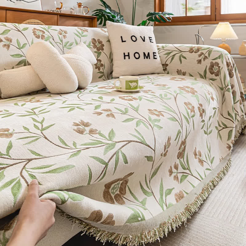 Gesang Flower Tassel Sofa Throw Blanket