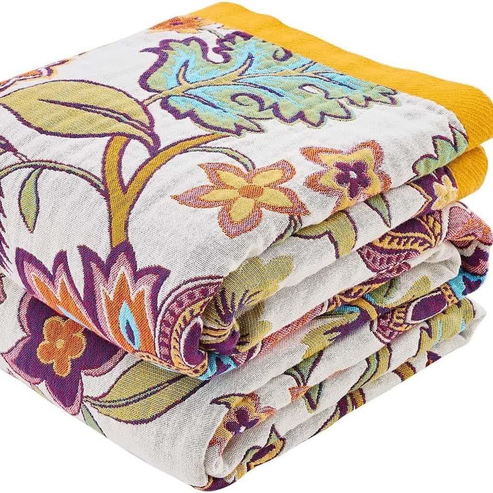 Retro Floral Muslin Cotton Gauze Quilt