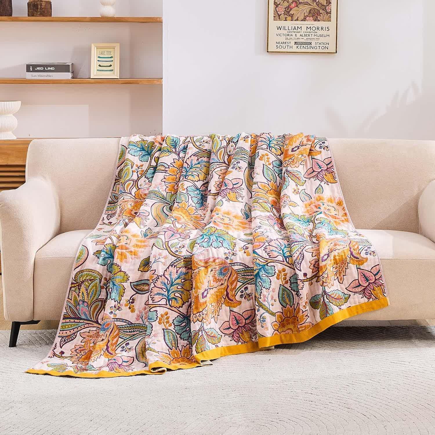 Vine Flower Muslin Cotton Gauze Quilt