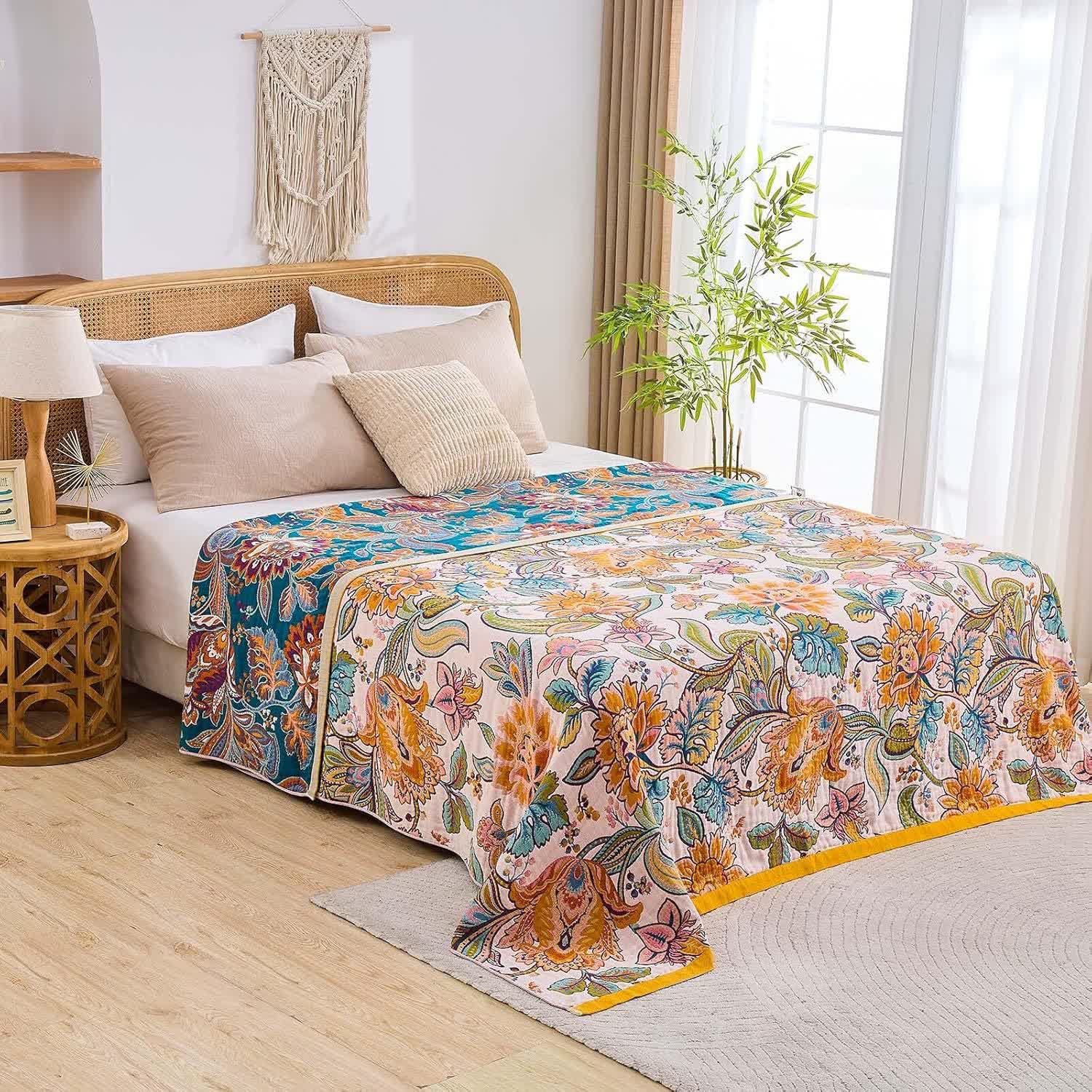 Vine Flower Muslin Cotton Gauze Quilt