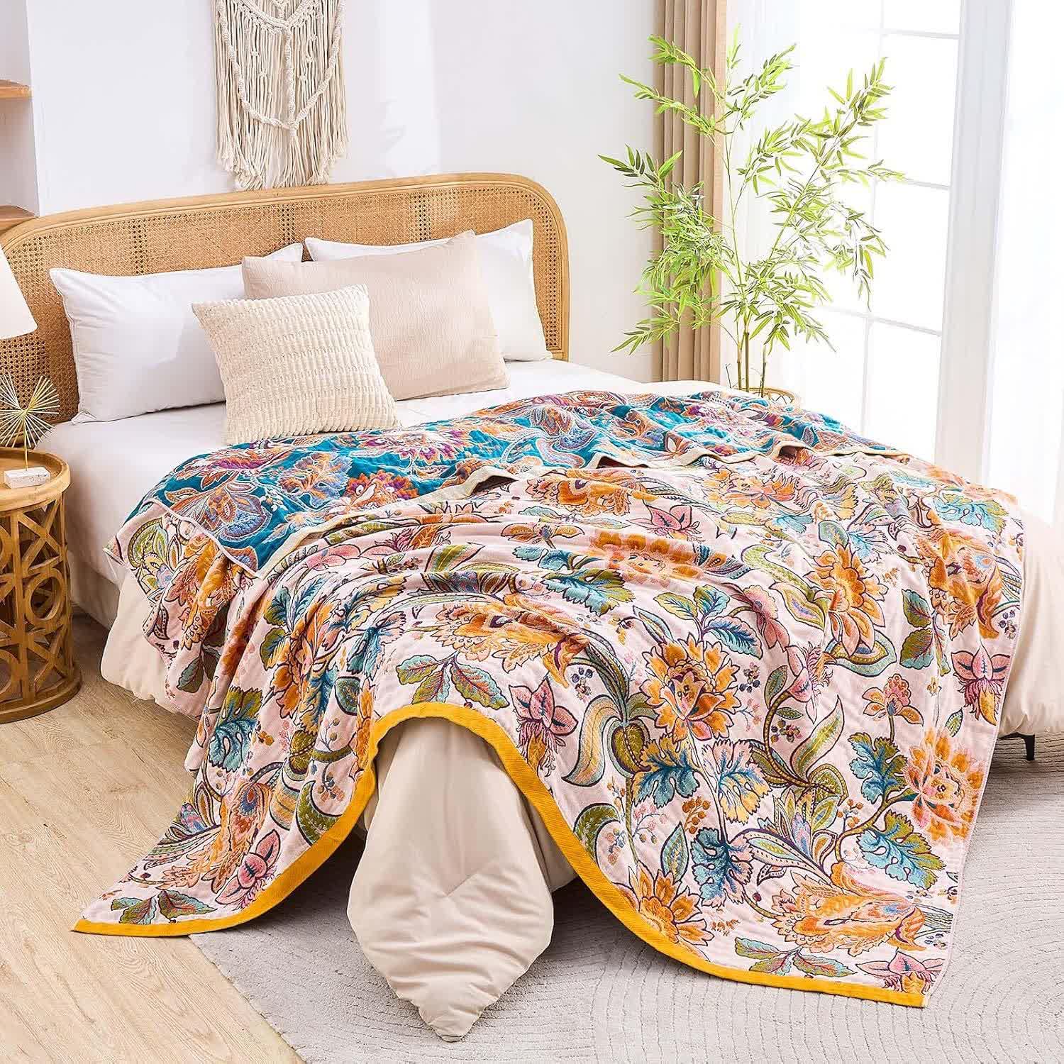 Vine Flower Muslin Cotton Gauze Quilt