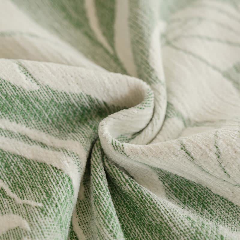 Green Tulip Chenille Sofa Throw Blanket