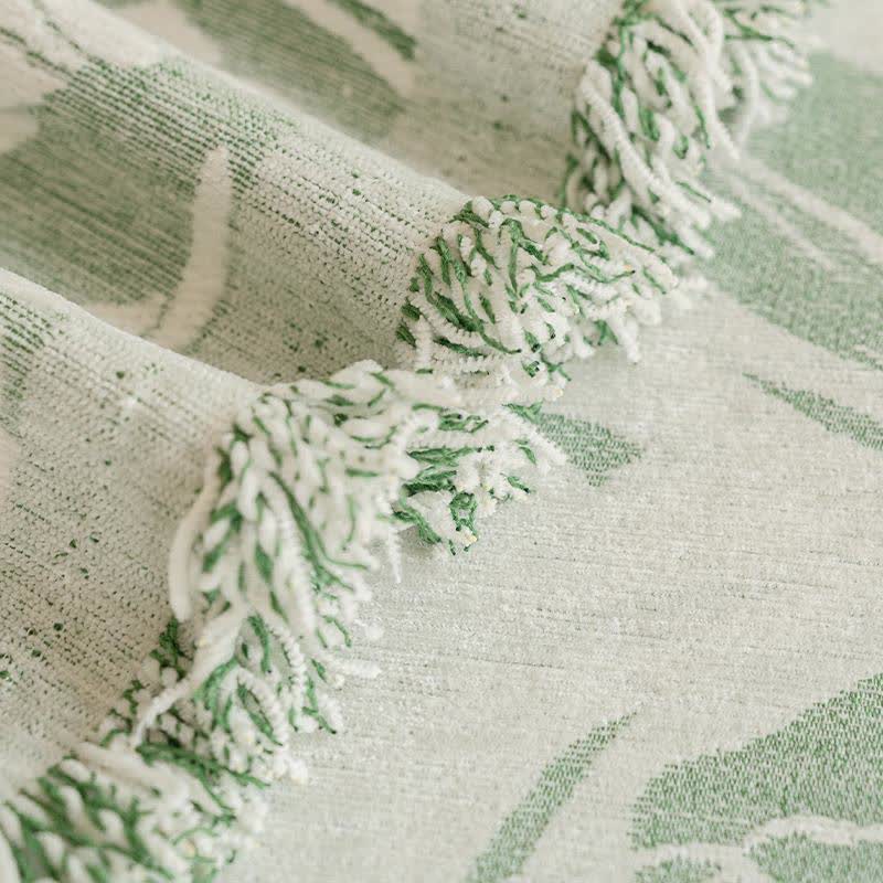 Green Tulip Chenille Sofa Throw Blanket