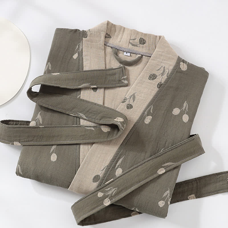 Unisex Tulip Cotton Pocket Kimono Bathrobe