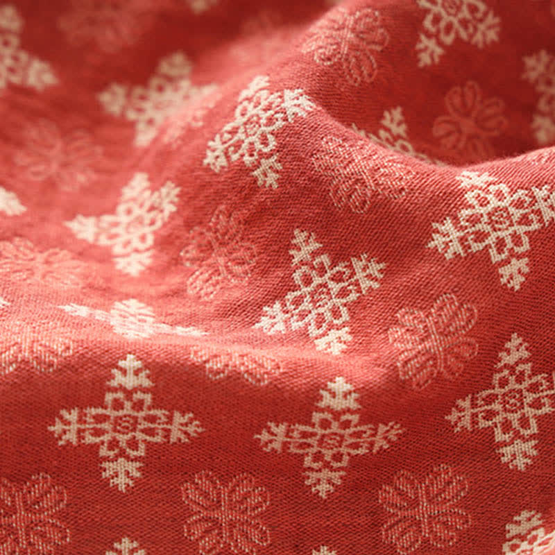 Unisex Geometric Pattern Cotton Pocket Bathrobe