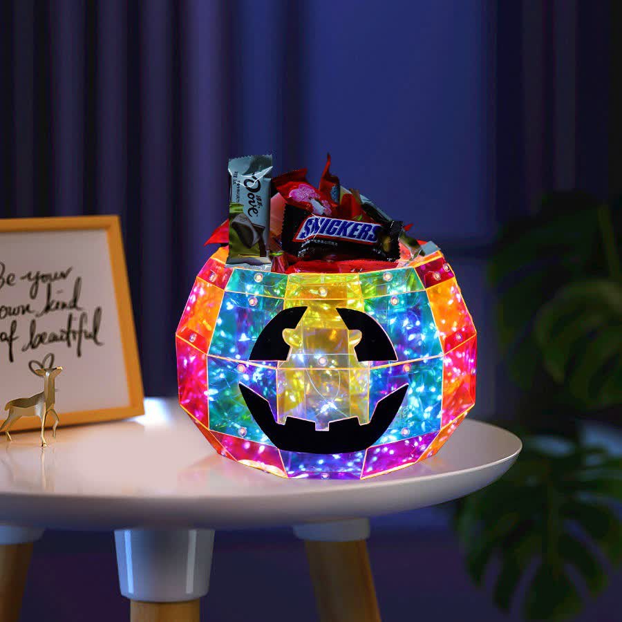 Ghost Face Pumpkin Infinity Lights Decoration