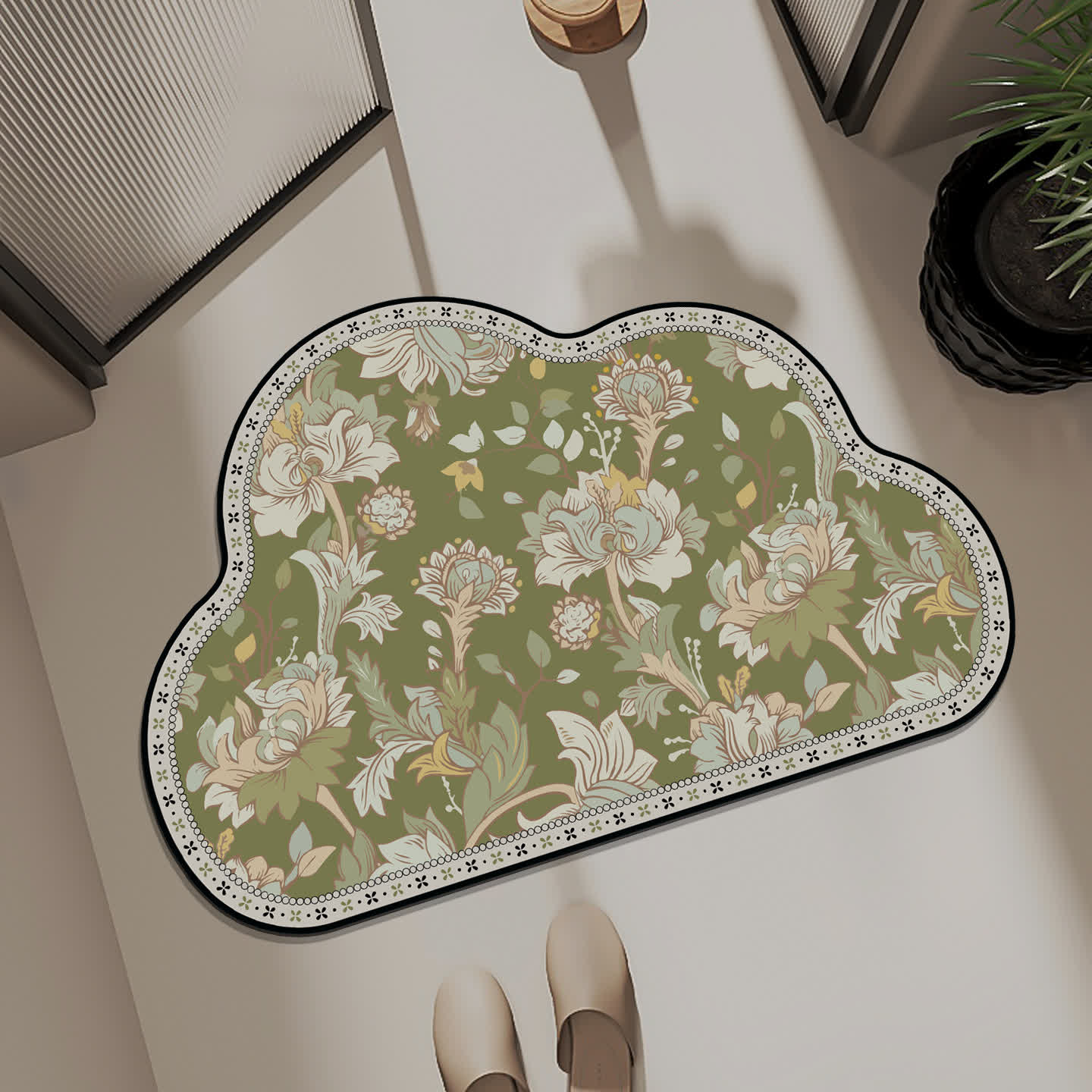 Pastoral Cloud-shaped Quick-dry Bath Mat