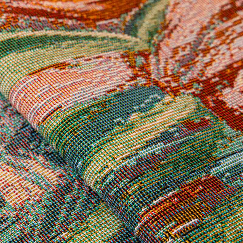 Oil Painting Ruffled Sofa Throw Blanket