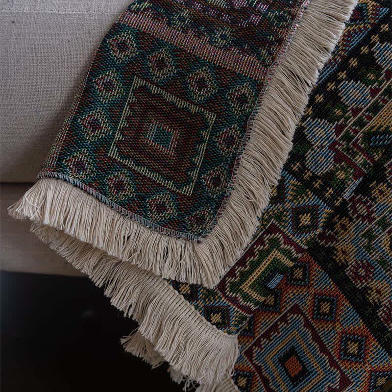 Geometric Plaid Sofa Throw Blanket
